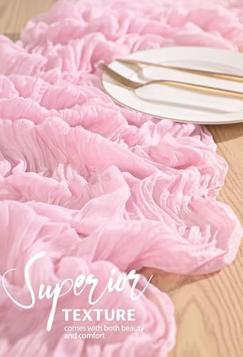 30 Pack Cheesecloth Table Runner 10FT Light Pink Table Runner Boho Gauze Cheese Cloth Table Runners Long Rustic Sheer Table Decorations for Wedding Party Baby Bridal Shower Birthday Holiday Home - Image 4