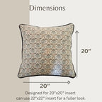 Palm & Loom 100% Cotton Linen Cushion Cover - Aira Decorative Throw Pillow Case with Slate Blue & Peach with piping - Modern Traditional Living Room, Bedroom Pillow Cover (Ziya, 20" x 20" (Pack of 1)) - Image 2