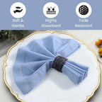 Hemstitch Cloth Dinner Napkins Cotton Set of 12 - Soft Durable Washable - Ideal for Farmhouse Parties Wedding Christmas Easter - Perfect Everyday Use Table Cloth Napkins 18x18 Light Blue - Image 3