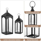 24" & 17" Large Outdoor Lantern for Patio Waterproof Porch Decor - Image 6