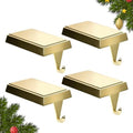 4-Pack Christmas Stocking Holders for Mantel, Weighted Metal Hooks, Gold by SINTENILL