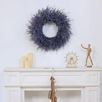 26" Artificial Lavender Eucalyptus Wreath for Front Door Decor(Purple) - Image 5