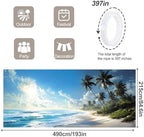 7 * 16FT Summer Garage Door Cover Decorations Sunset Palm Trees Garage Door Banner for Outdoor Indoor Summer Party Photography Backdrop (Summer Beach, 7 * 16 ft) - Image 2