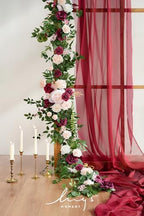 Ling's moment Burgundy Eucalyptus Flower Garland Wedding Arch 9 FT - Image 2