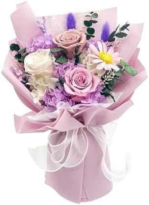 QOEAZY Flowers for Delivery, Preserved Flowers Bouquet with Gift Box, Rose Gifts for Women Mom Grandma by QOEAZY