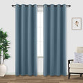 KOUFALL Slate Blue Window Treatments Curtains for Bedroom Living Room 2 Panels Set 2 Inch Grommet Holes Blackout Thick Thermal Insulated Curtains,90 Inches Long,Greyish Blue by KOUFALL