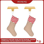 Sunshane 6 Pieces Christmas Stocking Holders Mantel Stocking Hanger Hooks Fireplace Mantle Metal Hang Bases for Xmas Party Decorations (Gold) - Image 3