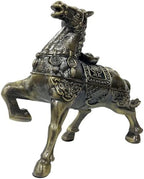 Briskfeel Metal Ornament Galloping Horse Statue Classic Bronze Finish Luxury Home Decor Multi Functional Sculpture for Living Room Office Desk Feng Shui Art (D4 Brass) - Image 4