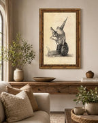 Gold Framed Frog Snail Musician Wall Art, Line Art Canvas Print, 24x16 - Image 3