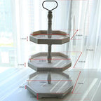 3 Tiered Wood Farmhouse Tray Stand Serving Tray for Cupcake & Home Display - Image 5