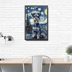 Metal Sign Vintage Tin Sign Schnauzer Starry Night Schnauzer Dapper Schnauzer in A Night Sky for Home Den and Seasonal Displays Corrosion Resistant Aluminum 6×8 Inches with Metal Frame - Image 3