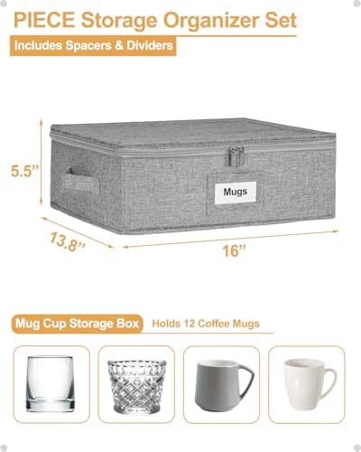 punemi Mug Storage Organizer, 2-Pack Hard Shell Boxes for Packing & Moving - Image 5