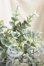Ling's moment Artificial Plants Eucalyptus Leaves Branches,18Pcs 8" Tall Fake Greenery Filler Decor w/Stems, Realistic Texture Flocked Plants for Wedding Bouquets/Table Centerpieces, Room/Office - Image 3