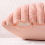 Pallene Faux Fur Decorative Throw Pillow Covers 24x24 Set of 2, Pink - Image 3