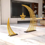 Ramadan Crescent Moon Decor Islamic Home Decoration for Eid Muslim Gifts (Matte Gold, 33x24.4 inches | 84x62 cm) - Image 6