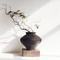 Wabi Sabi Rusty Vintage Vase, 6.3" Tall Wabi Sabi Decor Rustic Farmhouse Pottery Vase for Centerpiece, Textured Pottery Flower Vases for Home Decorative, Table, Living Room, Bedroom, Bathroom, Kitchen by QIANLING