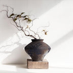 Wabi Sabi Rusty Vintage Vase, 6.3" Tall Wabi Sabi Decor Rustic Farmhouse Pottery Vase for Centerpiece, Textured Pottery Flower Vases for Home Decorative, Table, Living Room, Bedroom, Bathroom, Kitchen by QIANLING