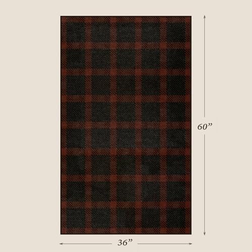 JTJ Easy Jute 3x5 Outdoor Rug, Black & Red Buffalo Plaid, Washable - Image 2