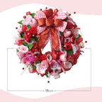 TEMPUS 18 Inch Pink Red Mesh Wreath with 3D Heart Valentine's Day Bow for Front Door Decorations - Image 4