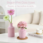 TBWIND 12 Pcs Blush Pink Glass Bud Vase Set - Image 3