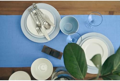 Solino Home 100% Pure Linen Table Runner Provence Blue, Fete 14 x 120 in - Image 3