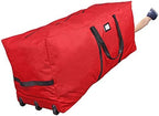 ProPik Christmas Rolling Tree Storage Bag, Fits Up to 9 Ft Tall Disassembled Trees, 28" X 16.5" X 60", Extra Large Heavy Duty Storage Container with Wheels & Handles, 600D Oxford (Red) - Image 5