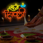 Happy Diwali Neon Sign, Festival Of Light Led Sign for Wall Decor Dimmable Indian Diwali Neon Light for Festival Wall Bedroom Door Window Party Decoration - Image 2