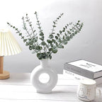 Fake Plants, 200Pcs Eucalyptus Stems Artificial Flowers, Fake Eucalyptus Leaves Stems, Plastic Grey Green Touch Leaf Branches for Home Office Flowers Bouquet Centerpiece Wedding Decoration - Image 5