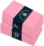 Pink Table Napkins, 17"x17" - Set of 12-100% Cotton, Durable, Absorbent, Soft, Washable - Ideal Hotel Quality Table Linen for Dinner, Rustic Weddings, Summer, Easter, Pink by HEIRLOOMCOMFORT