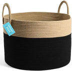 OrganiHaus Round Toy Basket & Blanket Basket, Cotton Rope 20x13" - Image 4