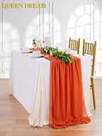 10 Pieces 10Ft Burnt Orange Chiffon Table Runner Boho Wedding Sheer Runners - Image 3