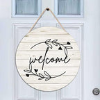 Cheyan Round Front Door Sign Welcome Wood Sign with Quote for Room Wall Decor Natural Wood Bedroom Living Room Hanging Rustic Farmhouse Decor 16"x16" by Cheyan