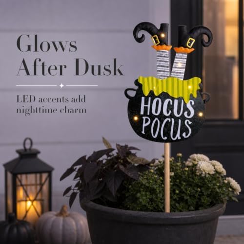Mud Pie Led Tin Witch Yard Stake, Garden Accessories, Seasonal Home Decor, Holiday Giftable Decor - Image 4