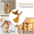 Hand-Painted Resin Angel Statue with Bird and Autumn Leaf, Warm Fall Home Decor Figurine for Shelf, Tabletop, Office Desk, Cozy Living Room Decoration, Ideal Thanksgiving Decorations - Image 6