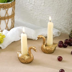 NIKKY HOME Gold Taper Candle Holders Set of 2, Elegant Swan Table Decor - Image 2