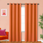 KOUFALL Orange Fall Curtains for Living Room,Halloween Curtain 84 Inch Length 2 Panels Set Blackout Bright Light Orange Color Funky Curtains for Bedroom Cortinas para Sala De Otoño by KOUFALL