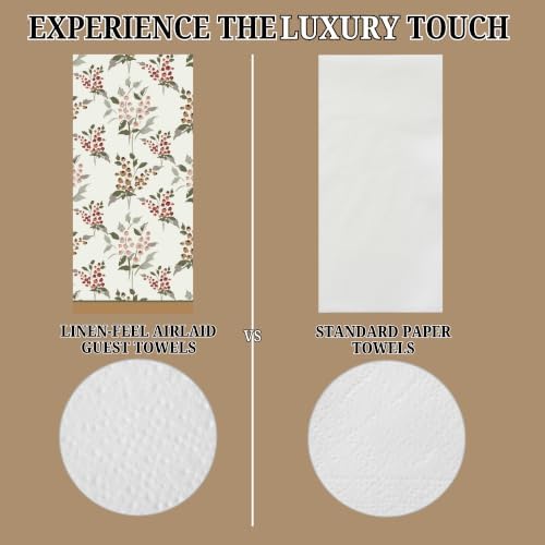 Guest Towel Printed Airlaid Linen-Feel Disposable Hand Towels for Thanksgiving Fall Holiday Party Buffet & Dinner (64, Autumn Berry) - Image 4