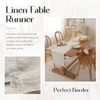100% Pure French Linen Table Runner (Natural,14x132 Inch) - Image 7