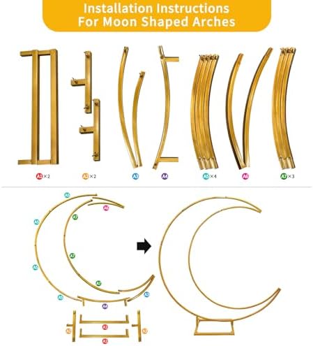 Moon Arch Stand Half Crescent Metal Backdrop for Wedding Party Decor - Image 4
