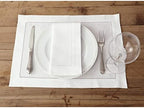 Solino Home Cotton Linen Cloth Dinner Napkins White, 20 x 20 in, Set of 6 - Image 3