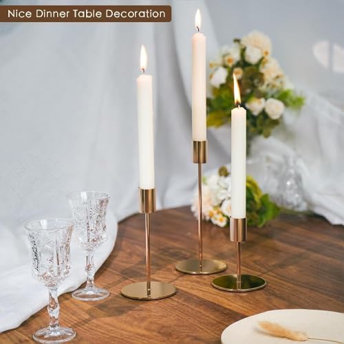 Gold Candlestick Holders Bulk for Taper Candles Decorative Metal Candelabra Candle Holders Fit 0.8 Inch Diameter Candles Gold Taper Candle Stands for Wedding Home Party Table Decor (Set of 45) - Image 4
