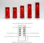 kakoya Flameless LED Candles with Timer 5 Pc Flickering Flameless Candles for Romantic Ambiance and Home Decoration Stable Acrylic Shell,with Embedded Star String，Battery Operated Candles（Red） - Image 5