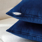 MIULEE Decorative Navy Blue Velvet Euro Sham Throw Pillow Covers 26x26 Inch - Image 6