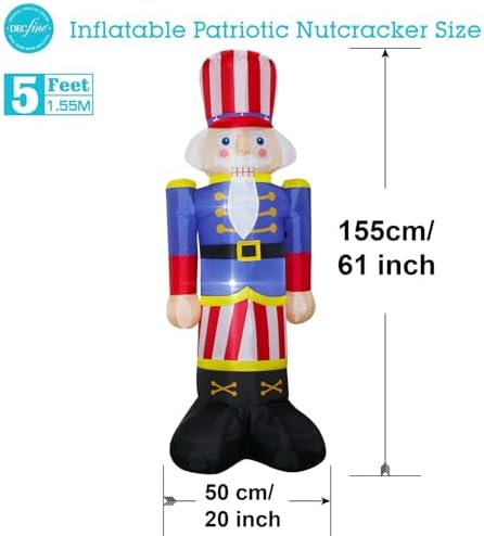 Patriotic Inflatable Dinosaur Independence Day 4th of July Patriotic Dinosaur Holds Star Blow Up Holidays Party Decor Lighted Decoration - Image 5