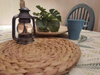 Oval Woven Placemats Set of 6, Natural Water Hyacinth Charger Plates Non-Slip Weave Placemats Farmhouse Straw Braided Rattan Tablemats, Oval Wicker Place Mats for Dining Table - Image 4