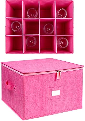 Wine Glass Storage Box, Stemware Storage Containers Cases with Dividers - Image 5