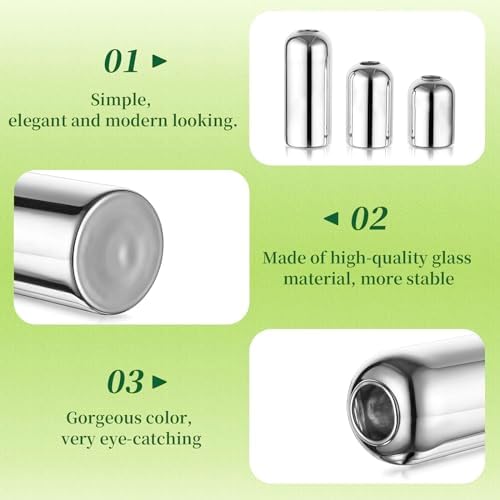 Hewory Silver Glass Bud Vases for Flowers: 12PCS Chrome Small Vases Bulk - Image 6