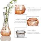 Glass Bud Vase Set of 60 - Small Vases for Flowers in Bulk - Assorted Vintage Crystal Vases for Flowers, Table Centerpieces (Amber, 60 Pcs) - Image 5