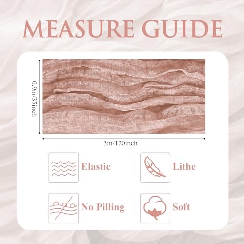 Cheesecloth Table Runner 10FT 12Pcs Dusty Pink Boho Gauze Sheer Runners - Image 2