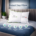Ridhi White with Green Scalloped 100% Cotton Throw Pillow Covers 24x24 Inch - Image 3